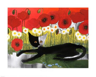 Stickers Miroir Pour Thermomix - Motifs Coquelicots Et Chats (1 Paquet) - Fait Main